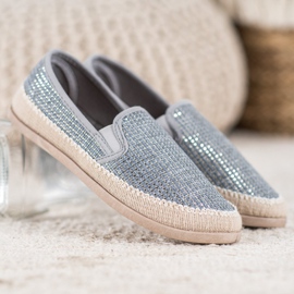 SHELOVET Módní espadrilky modrý šedá 1