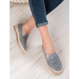 SHELOVET Módní espadrilky modrý šedá 2