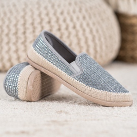 SHELOVET Módní espadrilky modrý šedá 4