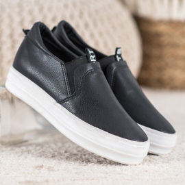 Bona Černé nazouvací boty černý 1