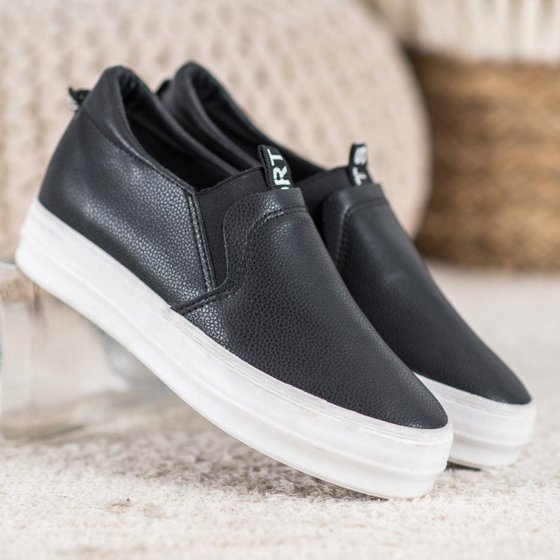 Bona Černé nazouvací boty černý 1