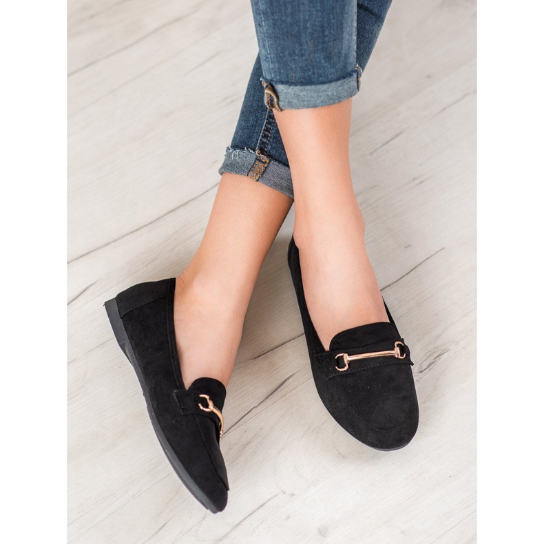 Bestelle Stylové mokasíny s ozdobou černá 1