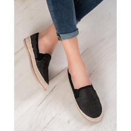 SHELOVET Módní espadrilky černá 1