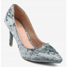 Francine Gray Velurové podpatky B-6 šedá 1