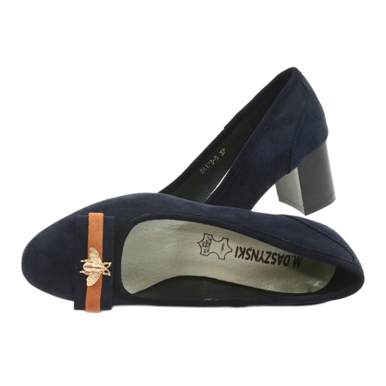 M.Daszyński Tmavě modré dámské lodičky Mucha Daszyński SA173 námořnická modrá 5