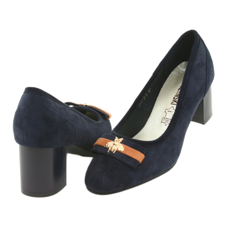 M.Daszyński Tmavě modré dámské lodičky Mucha Daszyński SA173 námořnická modrá 4