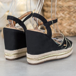 Small Swan Semišové klínové sandály černý 1