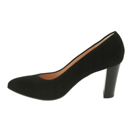 Espinto Dámská čerpadla na černém sloupu 942/5 se semišovou kůží černá 2