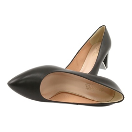 Černé kožené lodičky na vysokém podpatku Espinto 890/1 černá 5