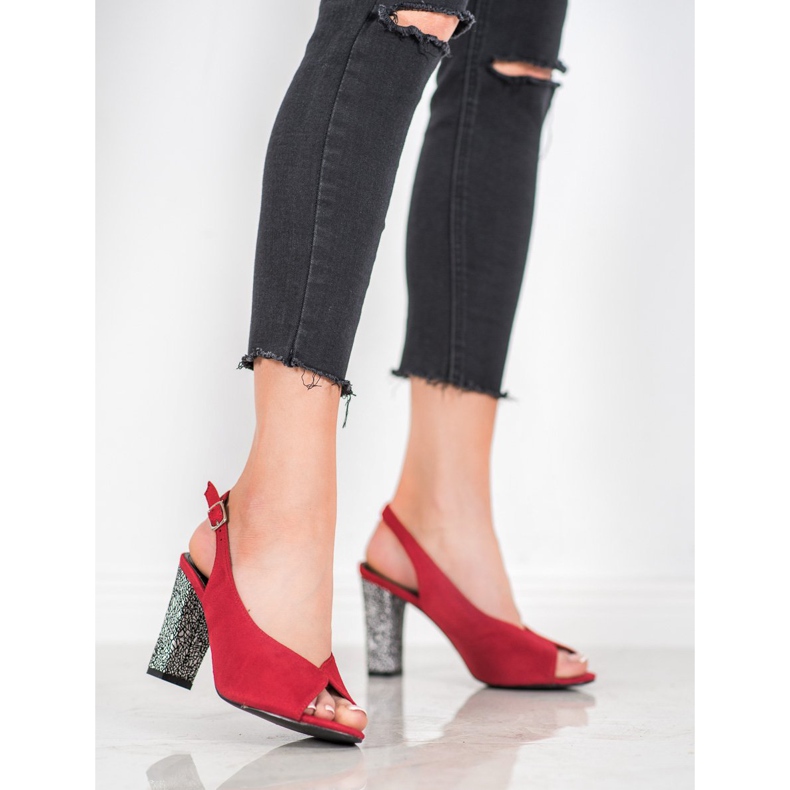 Goodin Sandály s ozdobnou patou červené 2