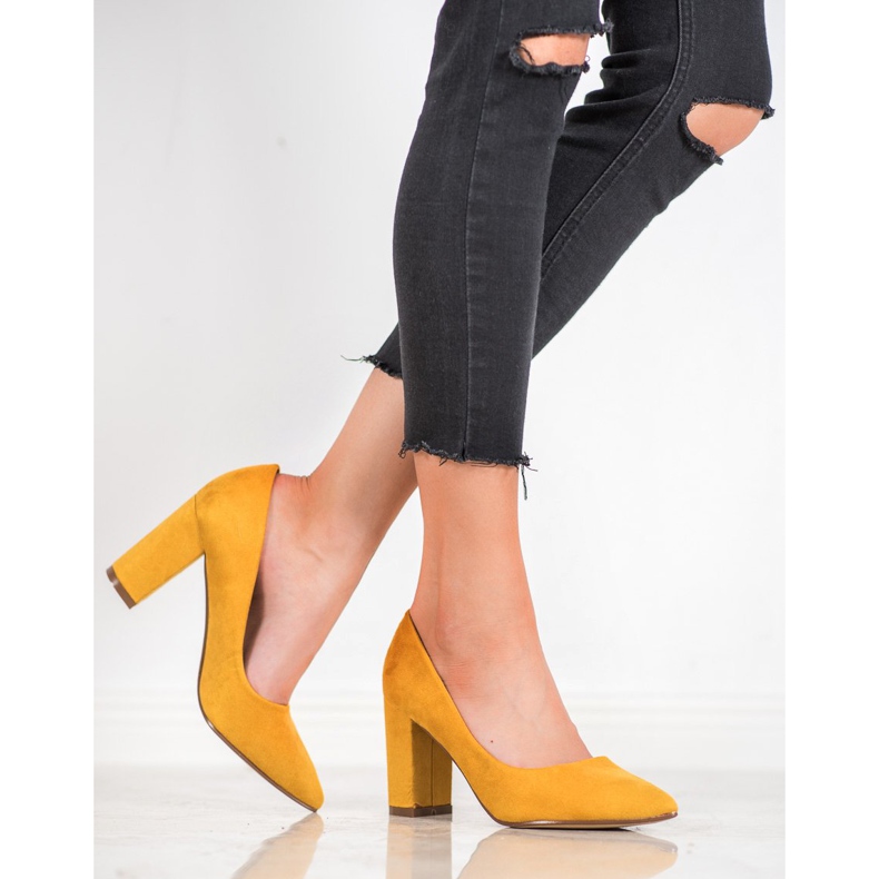 Ideal Shoes Lodičky na vysokém podpatku žlutá 1