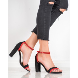 SHELOVET Stylové sandály na vysokém podpatku černá 1