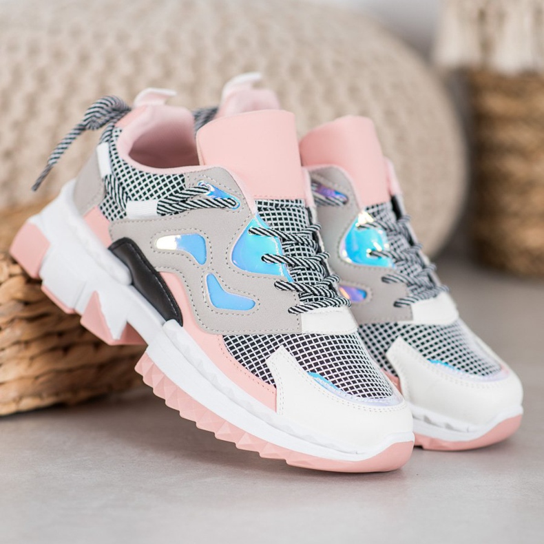 Seastar Stylové tenisky s efektem Holo růžový vícebarevný 1