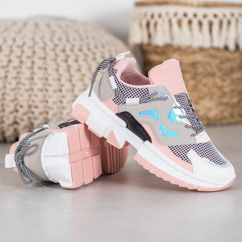 Seastar Stylové tenisky s efektem Holo růžový vícebarevný 2