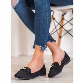 Fama Suede Lords s třásněmi černá 1