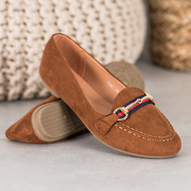 Fama Suede Lords s ozdobou hnědý 1