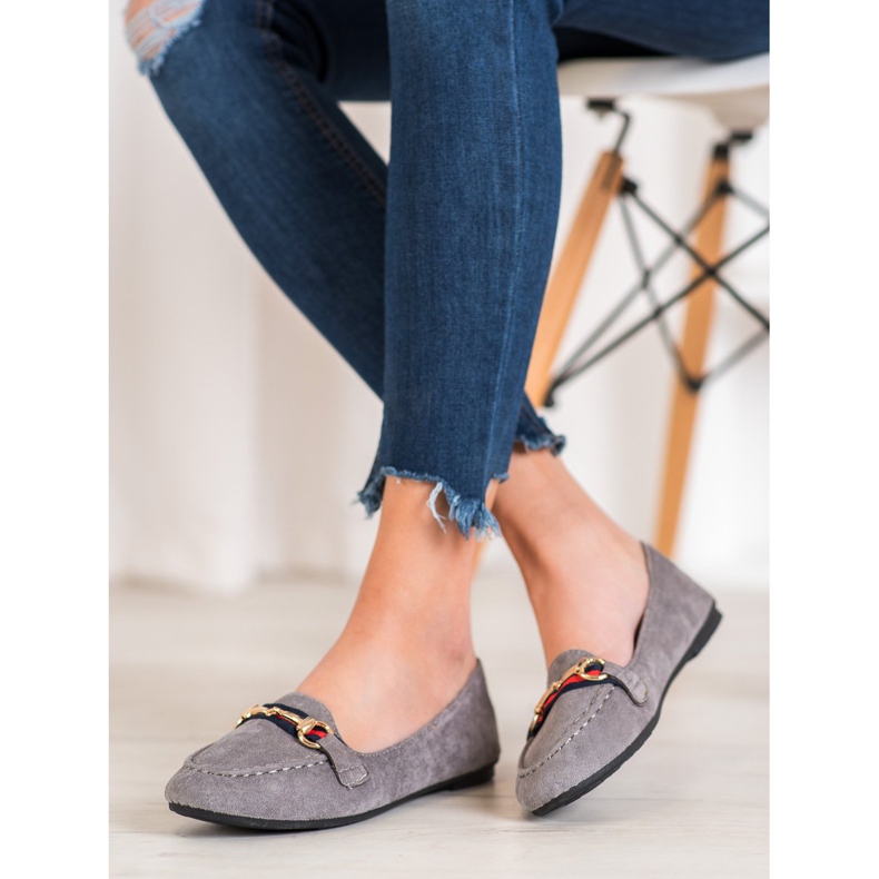 Fama Suede Lords s ozdobou šedá 1