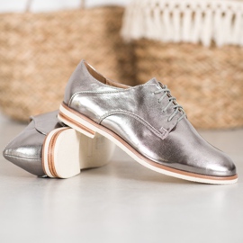 SHELOVET Šedé boty s eko kůží šedá 1