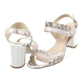 Sandály na postu Gamis 3942 béžový růžový stříbrný 4
