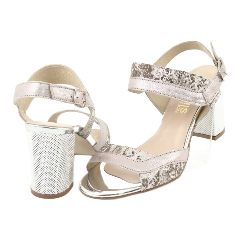 Sandály na postu Gamis 3942 béžový růžový stříbrný 4