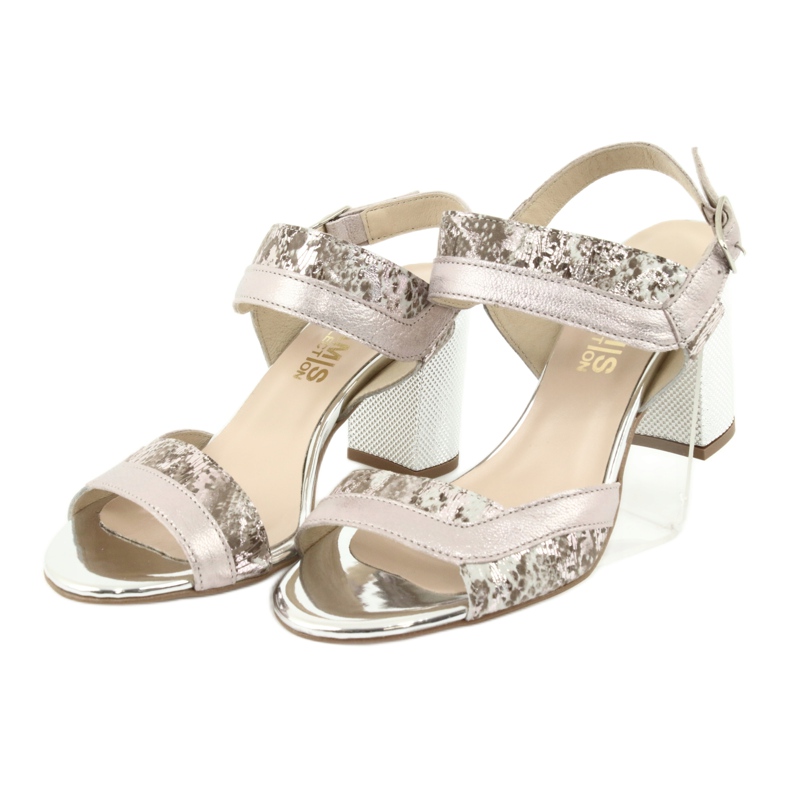 Sandály na postu Gamis 3942 béžový růžový stříbrný 3