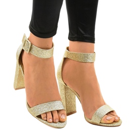 Zlaté otevřené třpytivé lodičky ZY-161 zlatý 1