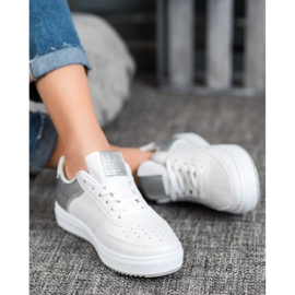 SHELOVET Stylové boty na platformě bílý šedá 1