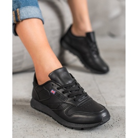 SHELOVET Svázané boty v eko kůži černá 2