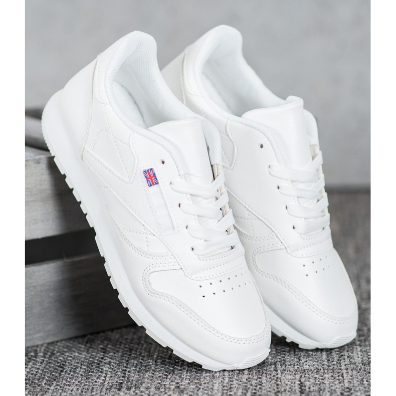 SHELOVET Svázané boty v eko kůži bílý 2