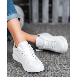 SHELOVET Sportovní obuv s ozdobným zipem bílý 2