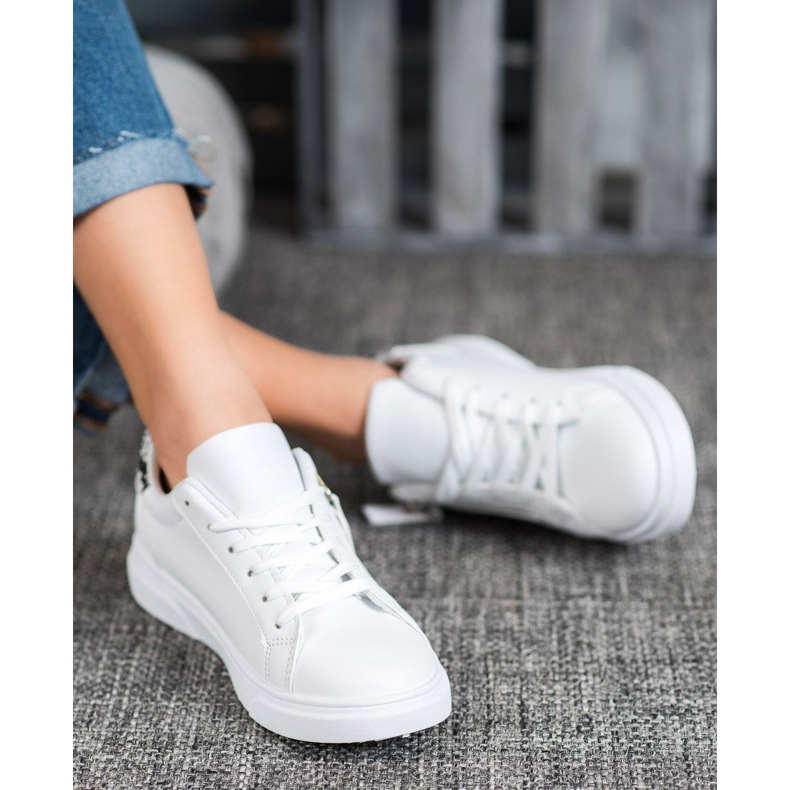 SHELOVET Sportovní obuv s ozdobným zipem bílý 2