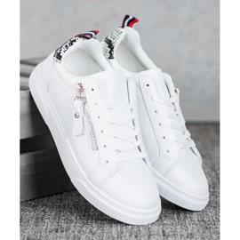 SHELOVET Sportovní obuv s ozdobným zipem bílý 1