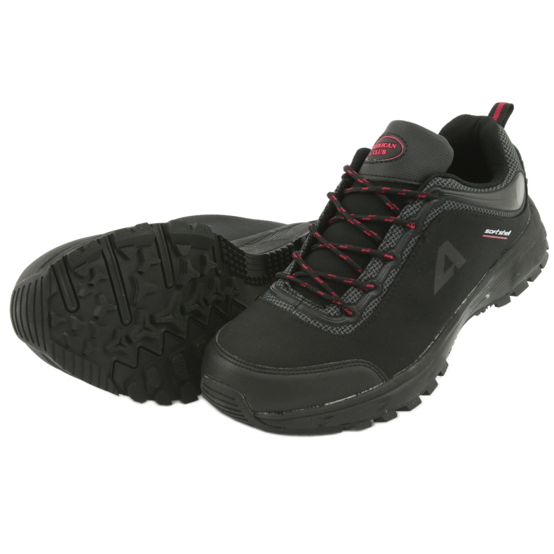 Nepromokavá softshellová sportovní obuv American Club HL02 černá červené šedá 5