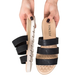 Černé pantofle VINCEZA černá 1