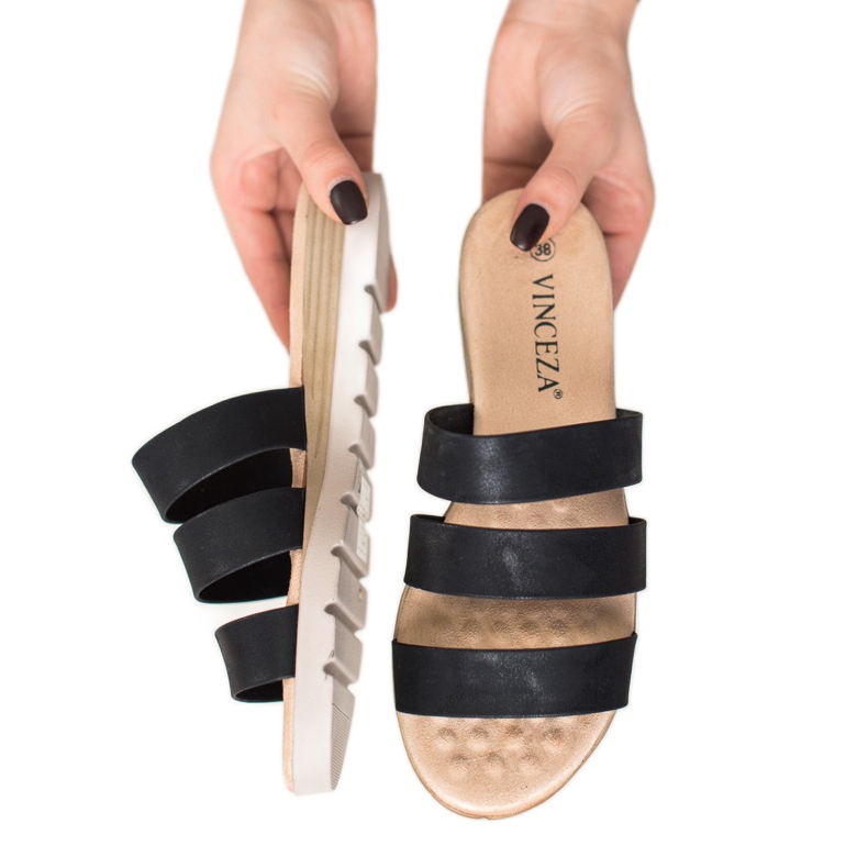 Černé pantofle VINCEZA černý 1