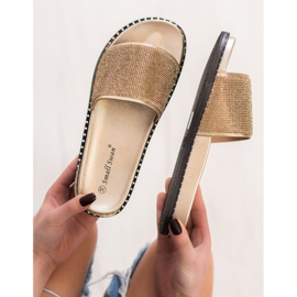 SHELOVET Módní pantofle s krychlovým zirkonem žlutá 1