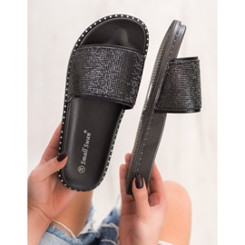 SHELOVET Módní pantofle s krychlovým zirkonem černá 2