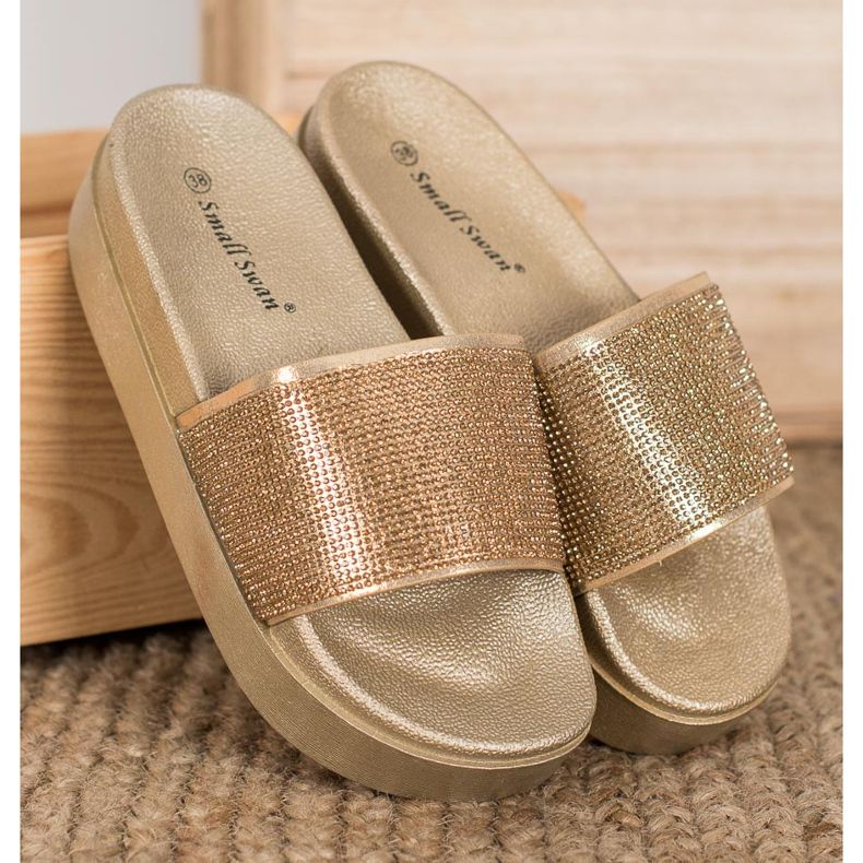 SHELOVET Pantofle Na Platformě žlutá 1