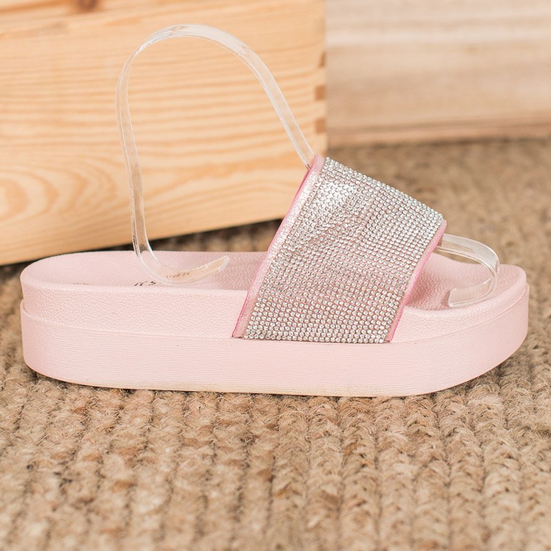 SHELOVET Pantofle Na Platformě růžový 1