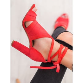 Seastar Svázané sandály na sloupku červené 2