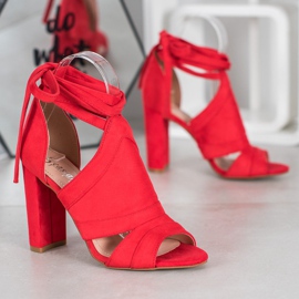 Seastar Svázané sandály na sloupku červené 1