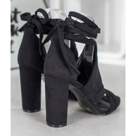 Seastar Svázané sandály na sloupku černý 1