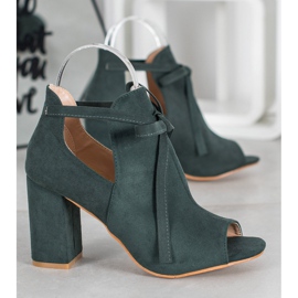 Vázané boty s otevřenou špičkou VINCEZA zelená 1 Vázané boty s otevřenou špičkou VINCEZA zelená 1