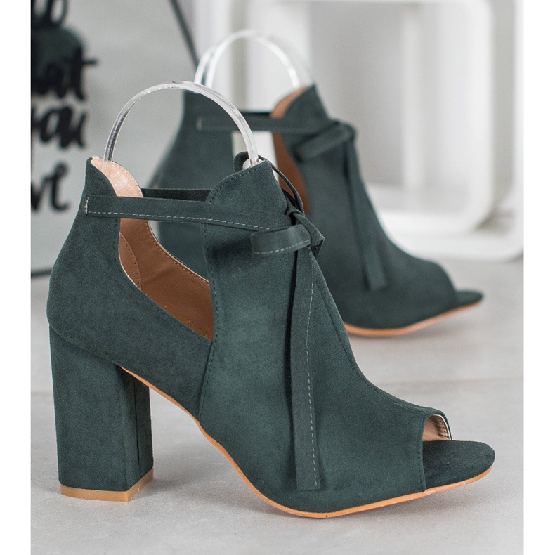 Vázané boty s otevřenou špičkou VINCEZA zelená 1 Vázané boty s otevřenou špičkou VINCEZA zelená 1