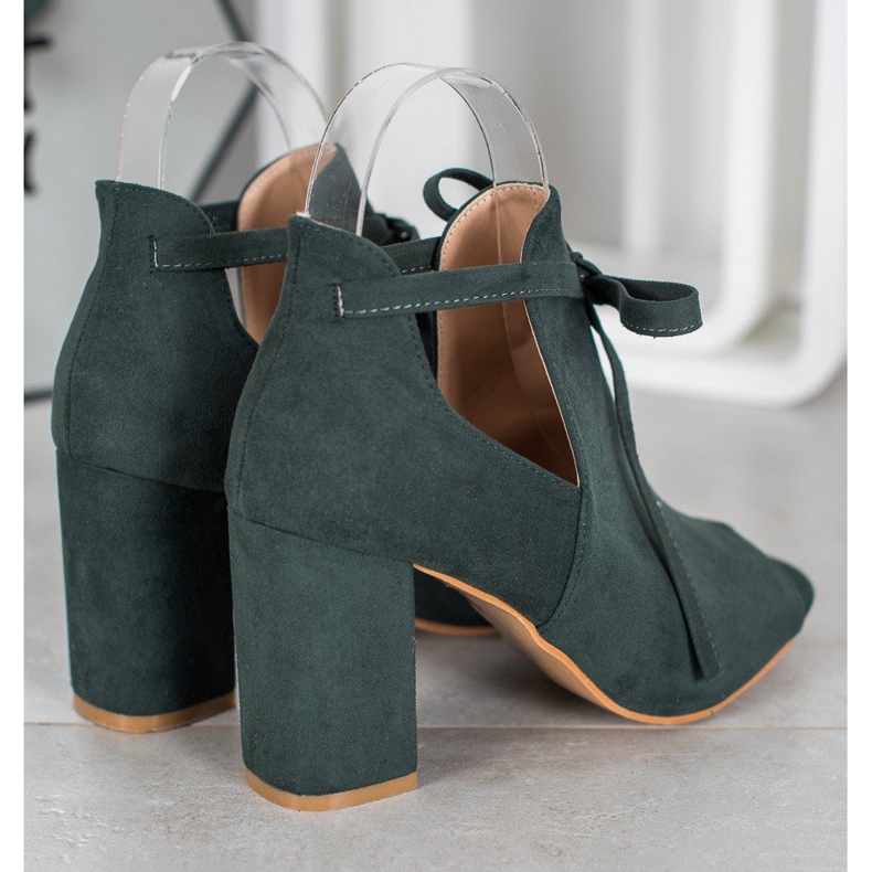 Vázané boty s otevřenou špičkou VINCEZA zelená 2 Vázané boty s otevřenou špičkou VINCEZA zelená 2