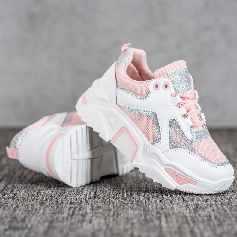 Seastar Módní tenisky s třpytkami bílý růžový 1