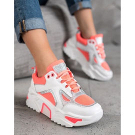 Seastar Módní tenisky s třpytkami bílý pomerančový 2