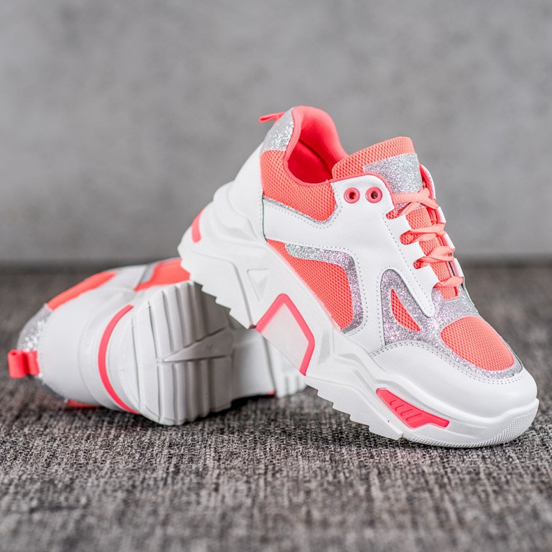 Seastar Módní tenisky s třpytkami bílý pomerančový 1