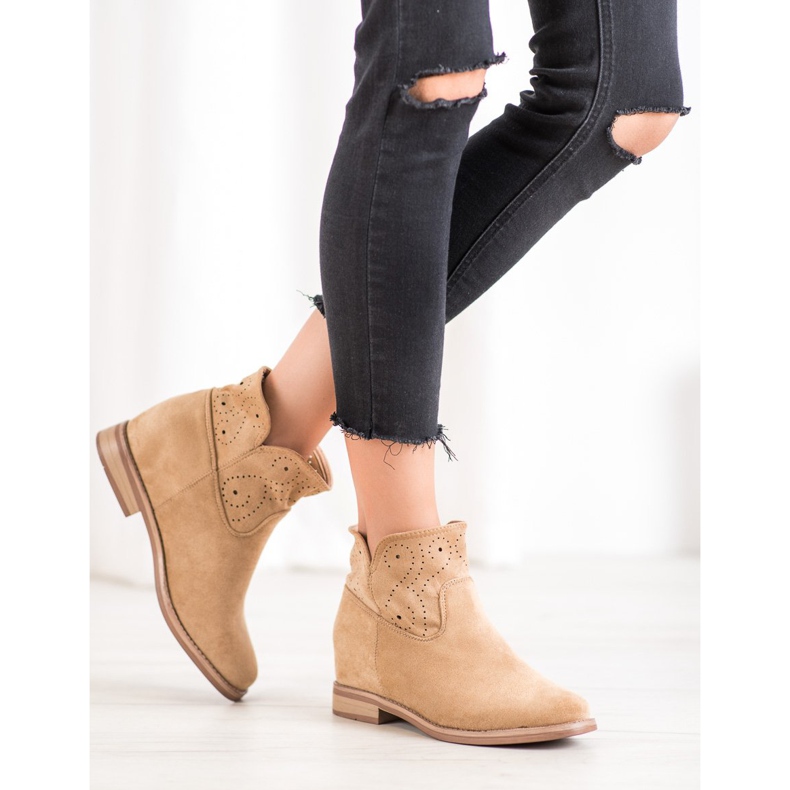 Seastar Boty S Prolamovaným Vzorem hnědý 1