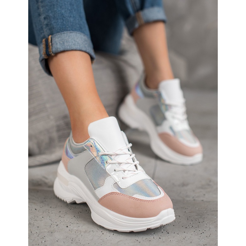 SHELOVET Pohodlné tenisky na platformě bílý vícebarevný 2